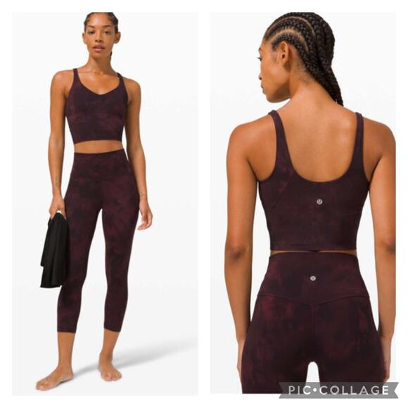 lululemon athletica Pants - Lululemon Set Align Tank Align Pant Nulu Diamond Dye Cassis Size 6